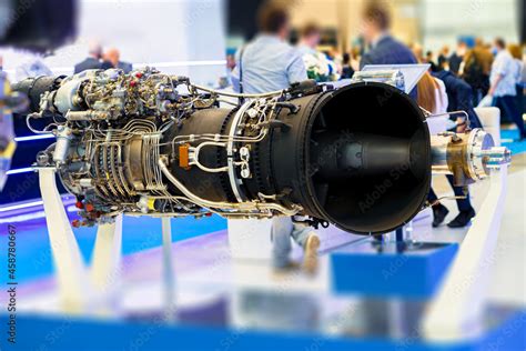Turboprop Engine Installed On Aircraft For Various Purposes Stock