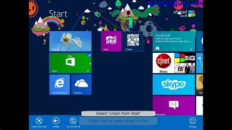 Windows 8 Tutorial How To Pinunpin App Tiles From Start Screen Youtube