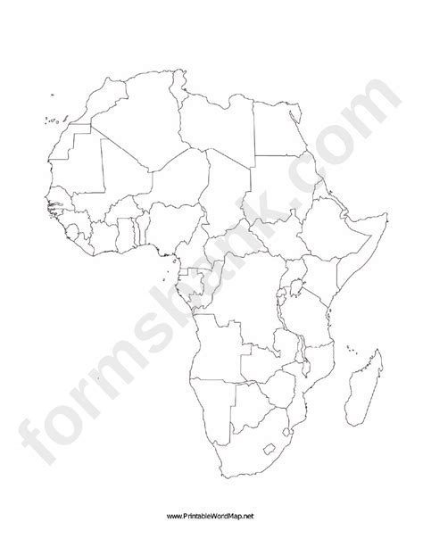 Africa Blank Map Template Printable Pdf Download