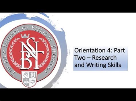 orientation  part  research  writing skills youtube