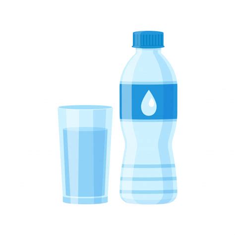 Icono de botella de agua deportiva. Vaso y botella de agua | Descargar Vectores Premium