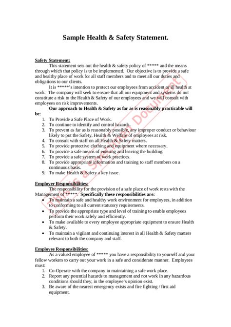 11 Workplace Safety Policy Templates Pdf