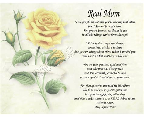 Real Mom Personalized Art Poem Memory Birthday Mothers Day T Ebay