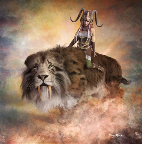 Saber Tooth Tiger And Warrior WomanFantasy Art Terry Spear S Shifters