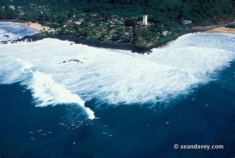 Overview Of Big Surf At Waimea Bay North Shore Oahu Hawaii Waimea