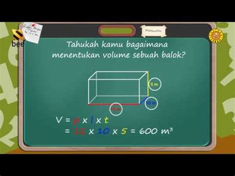 Volume sebuah balok sama dengan volume kubus yang panjang rusuknya 24 cm. Kelas 5 Semester 1 Matematika MENGHITUNG VOLUME KUBUS DAN ...