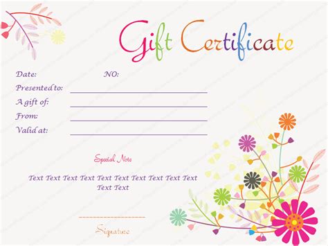 Splash Flowers T Certificate Template