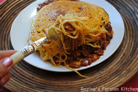 Persian Style Spaghetti Rozinas Persian Kitchen