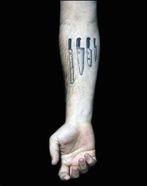 Chef Knife Tattoos 40 New Best Tattoos For Kitchen Lover