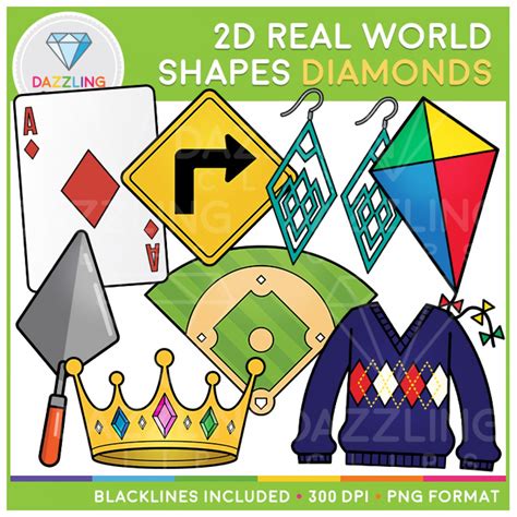 2d Shapes Real Life Objects Clip Art Diamonds