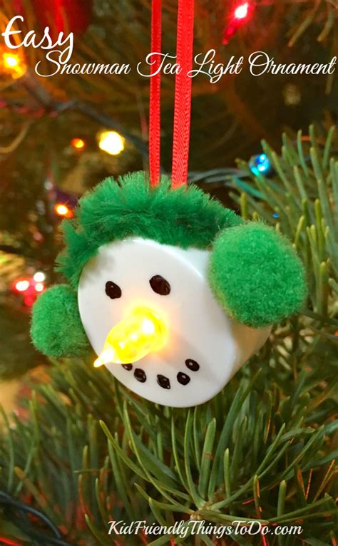 Easy Snowman Tea Light Ornament Craft