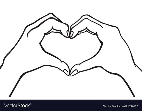 Two Hands Making Heart Sign Love Romantic Vector Image