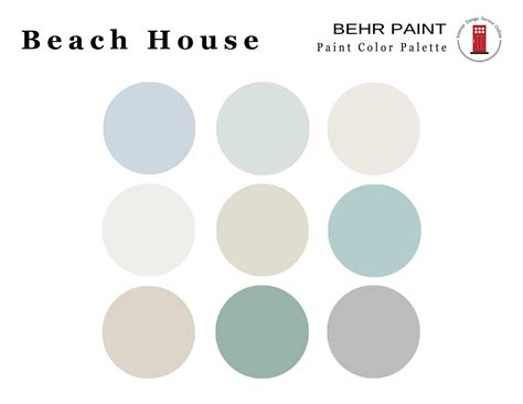 Beach House Color Palette Behr Paint Palette Prepackaged Etsy In 2021