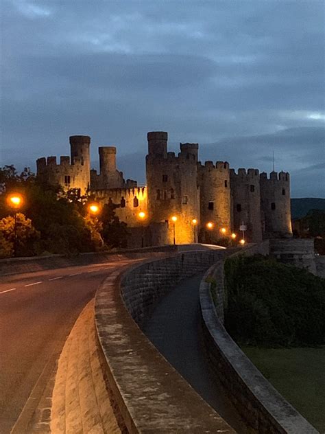 Conwy Castle ️ Warmly Illuminated On A Summer Night An American