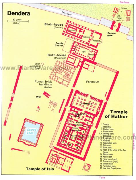 Map Of Dendera Temple Of Hathor Planetware Ancient Egyptian