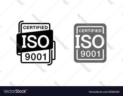 Iso 9001 Certified Stamp For Products Marking Vector Image
