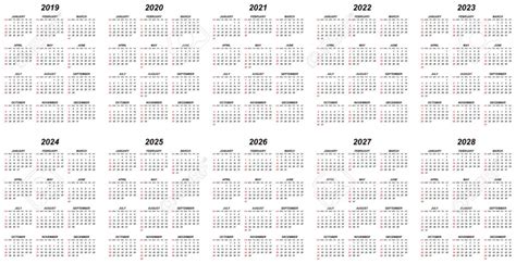 10 Year Calendar Printable Calendar Template 2023