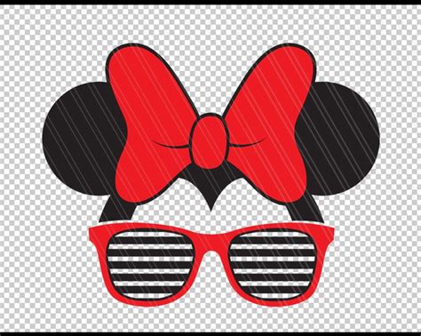 Minnie Mouse With Glasses Svg Minnie Mouse Head Disney Svg Etsy
