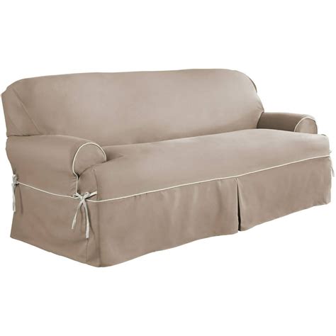 Serta Relaxed Fit Twill Furniture Slipcover Sofa 1 Piece T Cushion