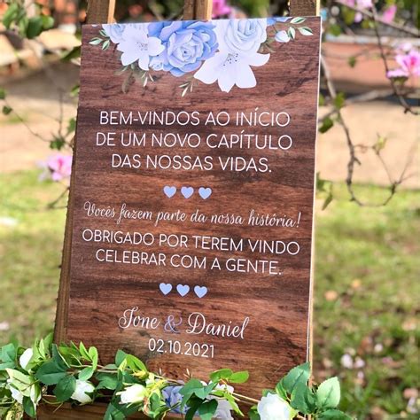 Placa recepção bem vindos convidados casamento