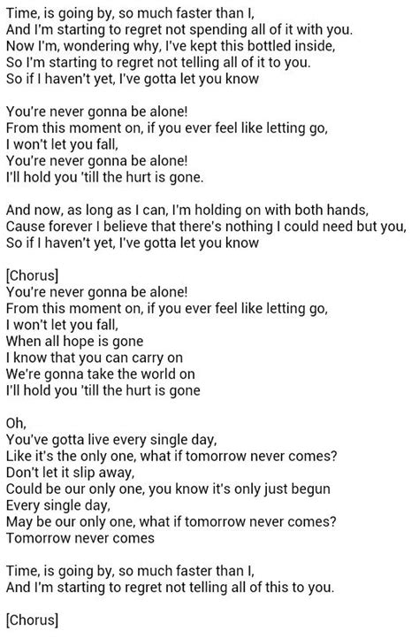 Never Gonna Be Alone Nickleback Sent To Me By My Soul Mate 52015 Nickelback Quotes Song