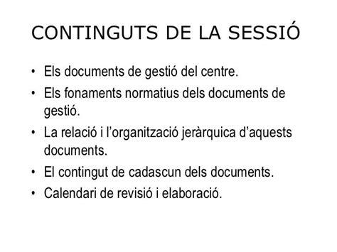 Documents De Gestió Del Centre Educatiu