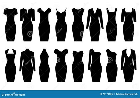 Set Of Black Dresses Illustration Stock Vector Illustration Of