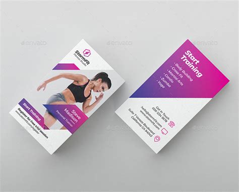 Fitness Trainer Business Card Template Psd Ksioks