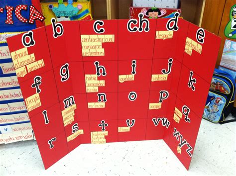 Need Space Use A Trifold As A Word Wall Gallery Art Teaching Resources Bilingual Classroom