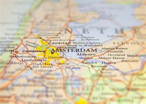 Geographic Map Of European Country Netherlands With Amsterdam Capital