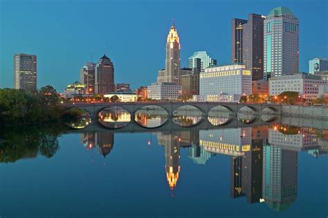 Scioto River And Columbus Ohio Skyline Photograph By Visionsofamerica