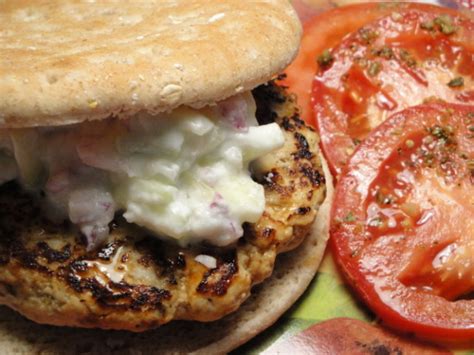 Greek Turkey Burgers With Yogurt Sauce Recipe Greek Food Com