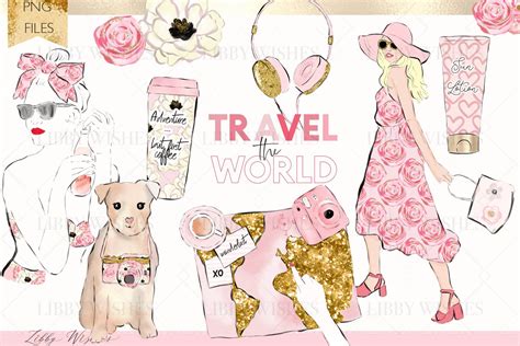 Travel Vacation Wanderlust Clipart Clip Art Travel Clipart Girl And Dog