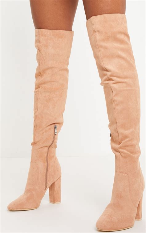 nude over the knee behati boot prettylittlething sa