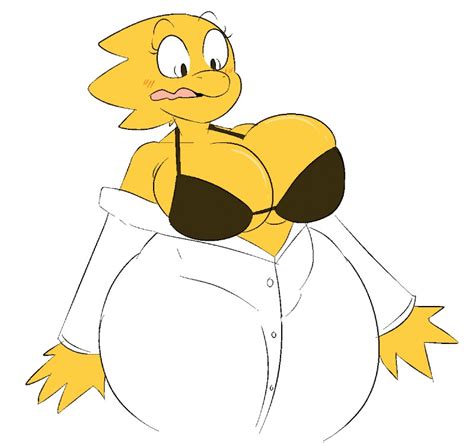Rule 34 Alphys Big Breasts Breasts Cleavage Clothed Deltarune Large