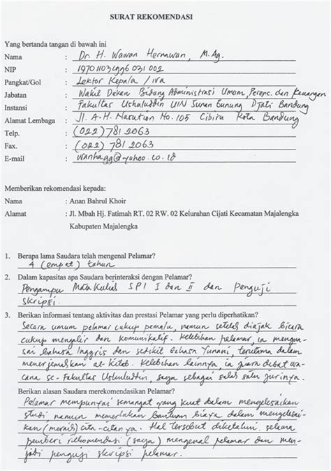 Detail Contoh Surat Rekomendasi Beasiswa Bahasa Indonesia Koleksi Nomer 47