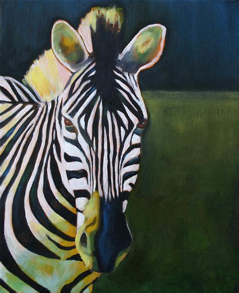 Zebra On The Green Painting By Carol Jo Smidt Fine Art America