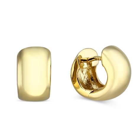 Yellow Gold Chubby Hinged Huggie Hoop Earrings 13 Mm Borsheims
