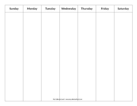 Blank Week Calendar Printable 2024 Calendar Printable