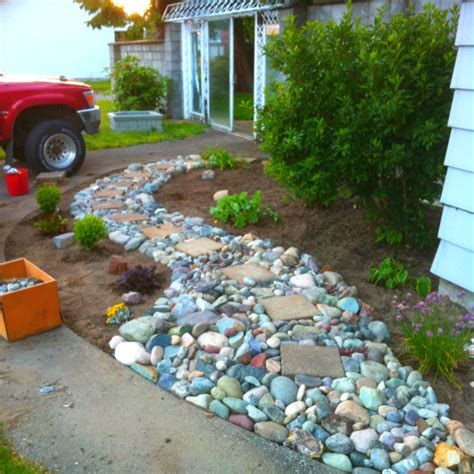 Enhacing Your Landscape River Rock Garden Path House