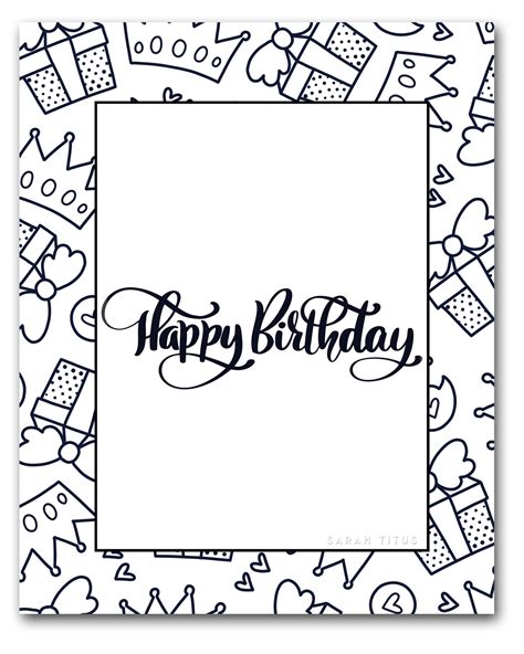 Printable Happy Birthday Coloring Pages For Adults 60 Best Free