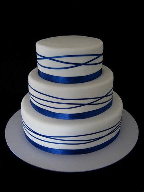 Royal Blue Wrapped Ribbon Wedding Cake Wedding Cakes Blue Wedding