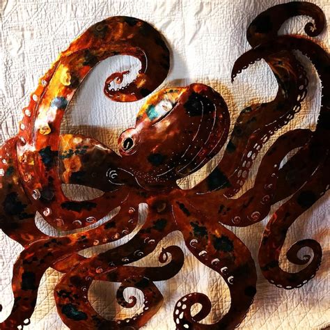Metal Octopus Wall Art Metal Octopus Sculpture Octopus Etsy