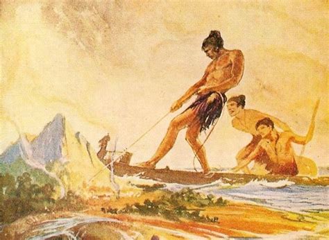 In Maori Mythology Maui Fished Up The North Island Using A Jaw Bone As
