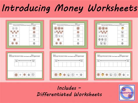 Introducing Money Differentiated Worksheets Teaching Resources