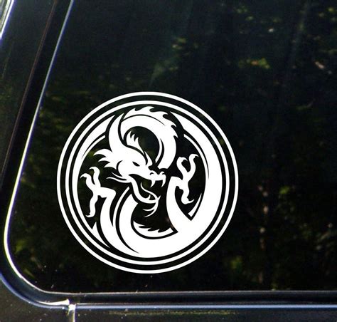 car dragon circle car vinyl decal sticker 5 w x 5 h approx size as shown 5 width x 5