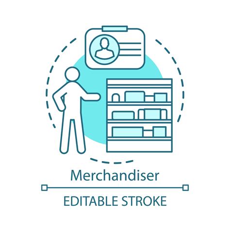 Merchandiser Concept Icon Store Worker Employee Assistant Idea Thin