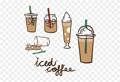 Iced Coffee Vector Iced Coffee Cartoon Free Transparent Png Clipart
