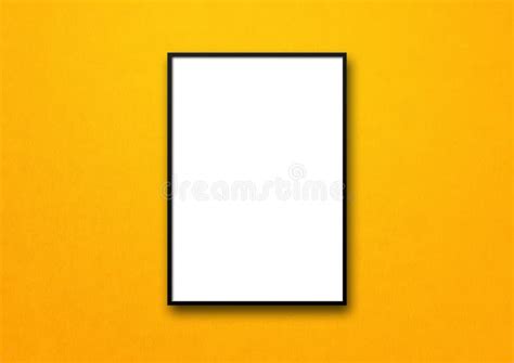 Black Picture Frame Hanging On A Yellow Wall Stock Image Image Of
