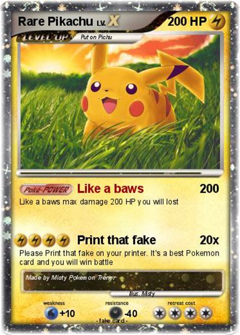 Maybe you would like to learn more about one of these? Pokémon Rare Pikachu 1 1 - Like a baws - My Pokemon Card